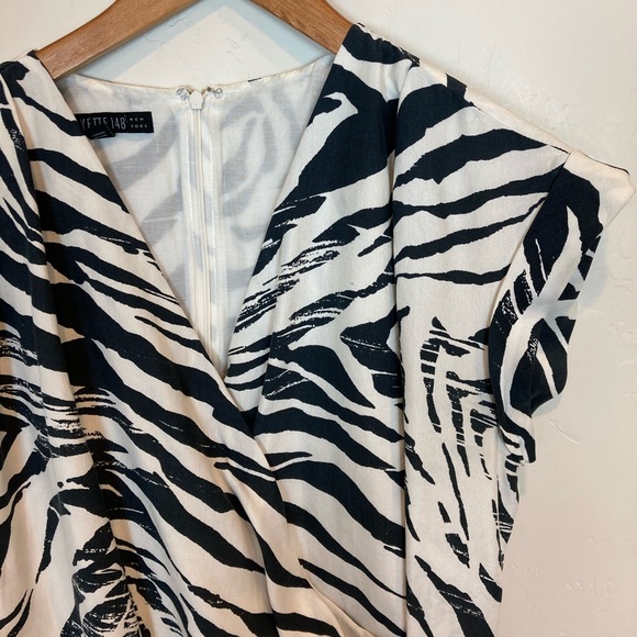Lafayette 148 navy and white zebra dress - Picture 5 of 5
